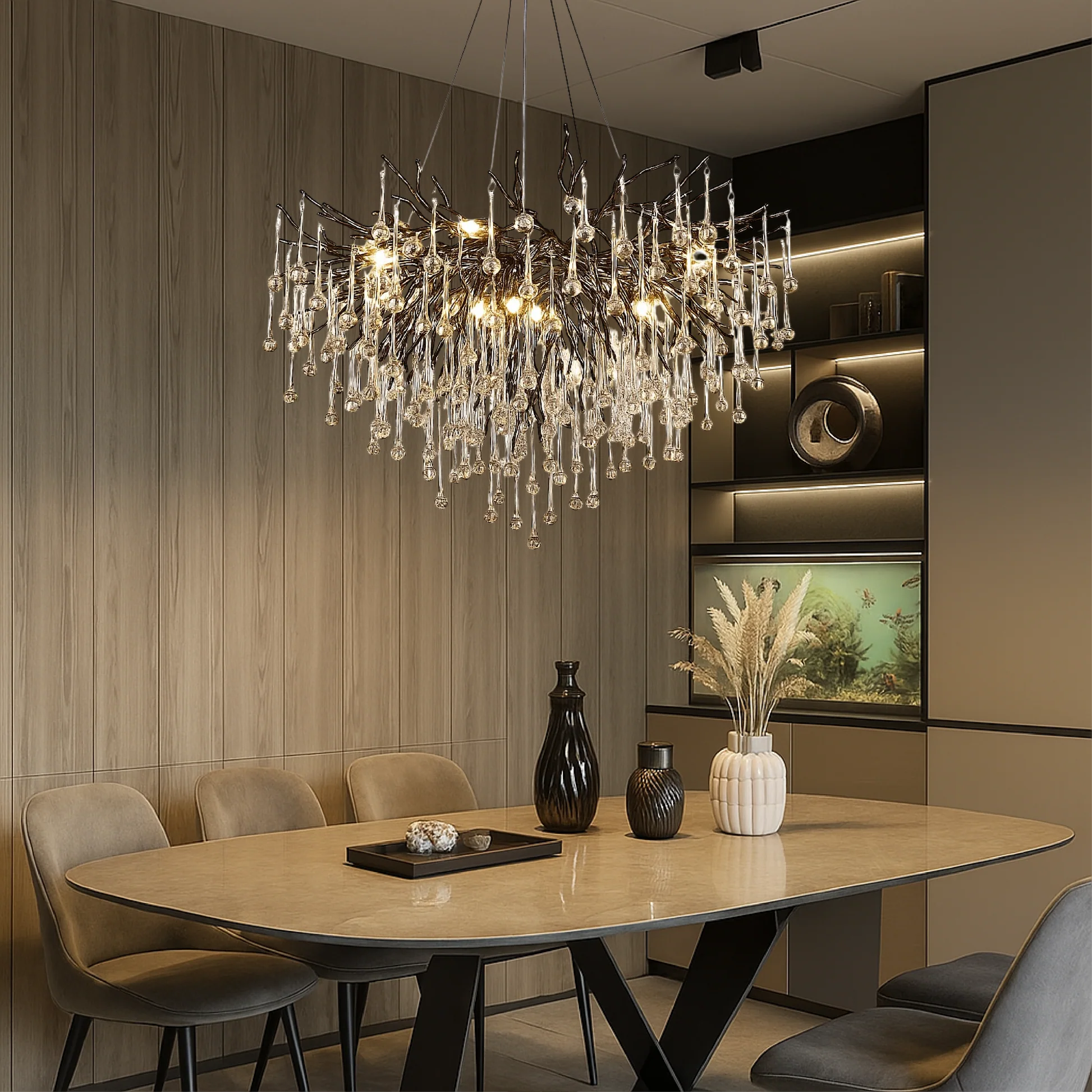 Black Chandelier Raindrop