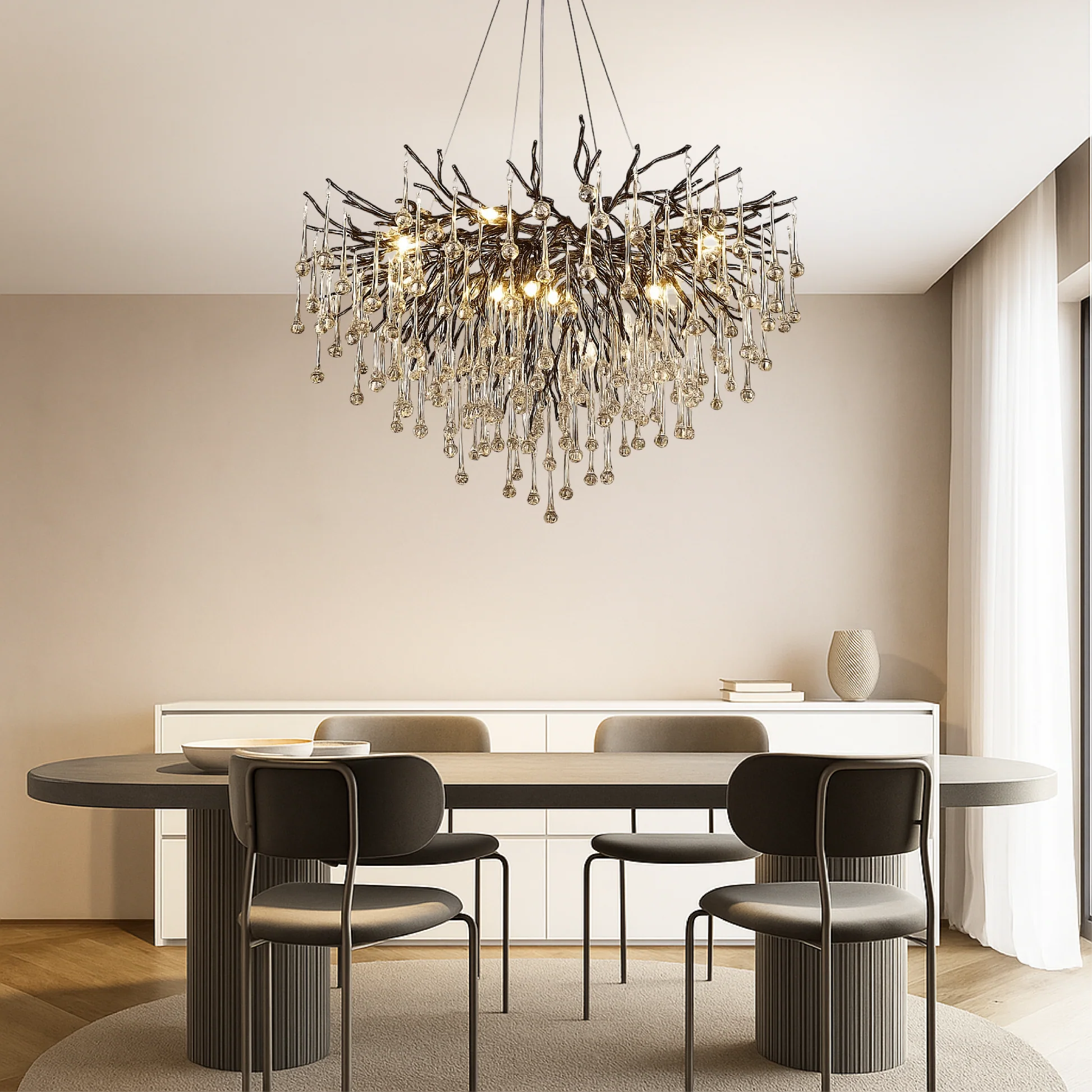 Black Chandelier Raindrop