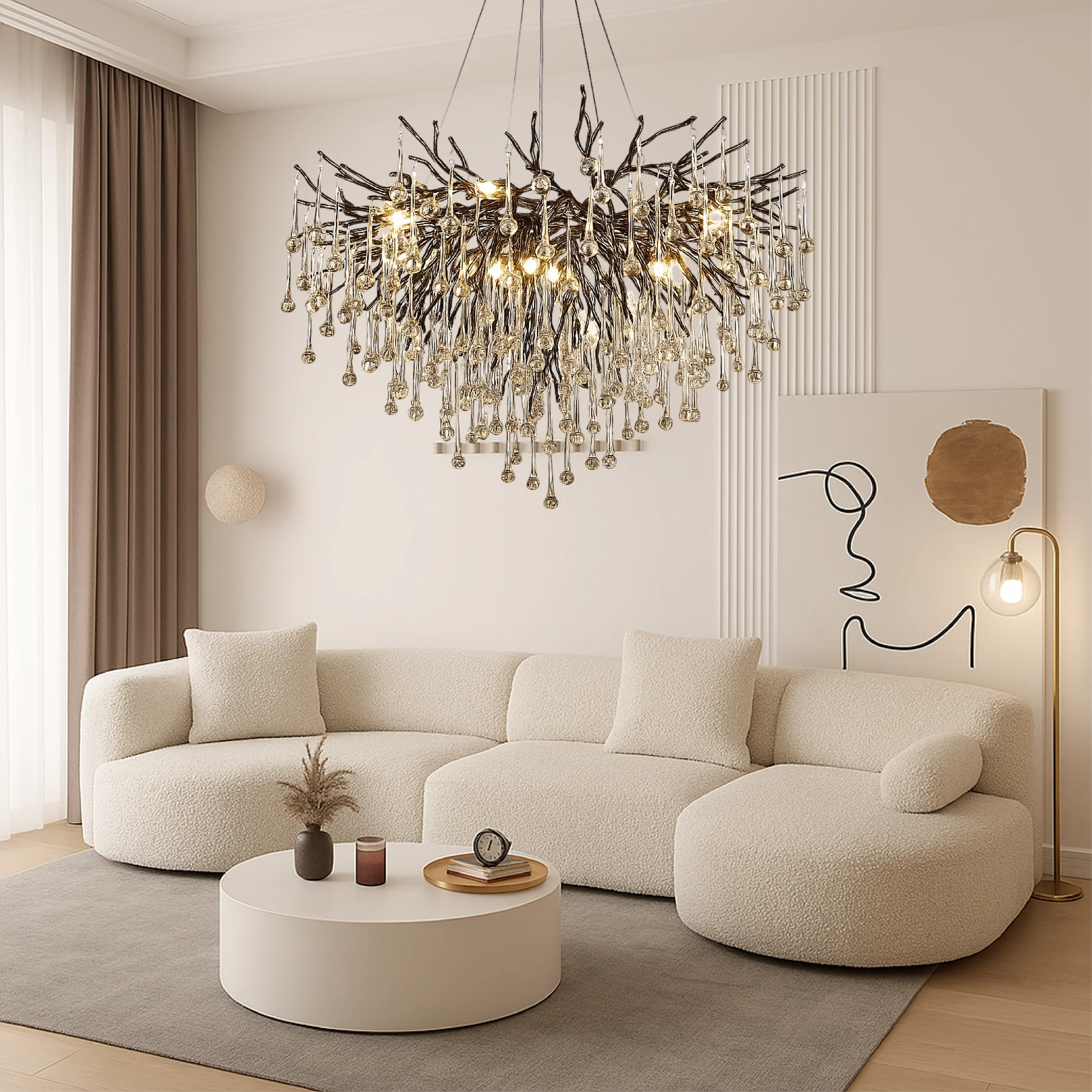 Black Chandelier Raindrop