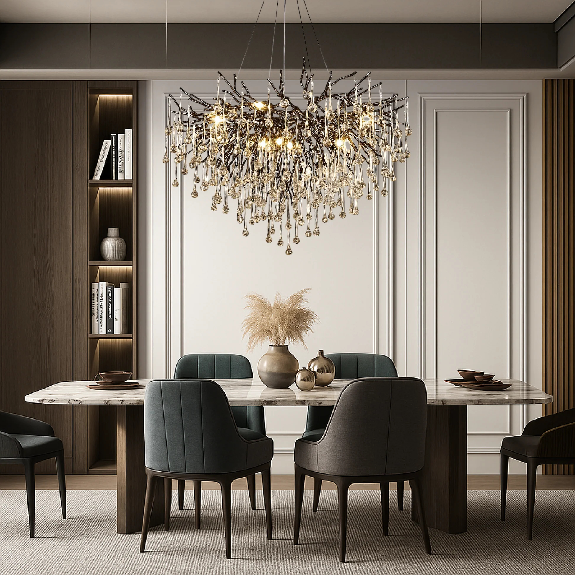 Black Chandelier Raindrop
