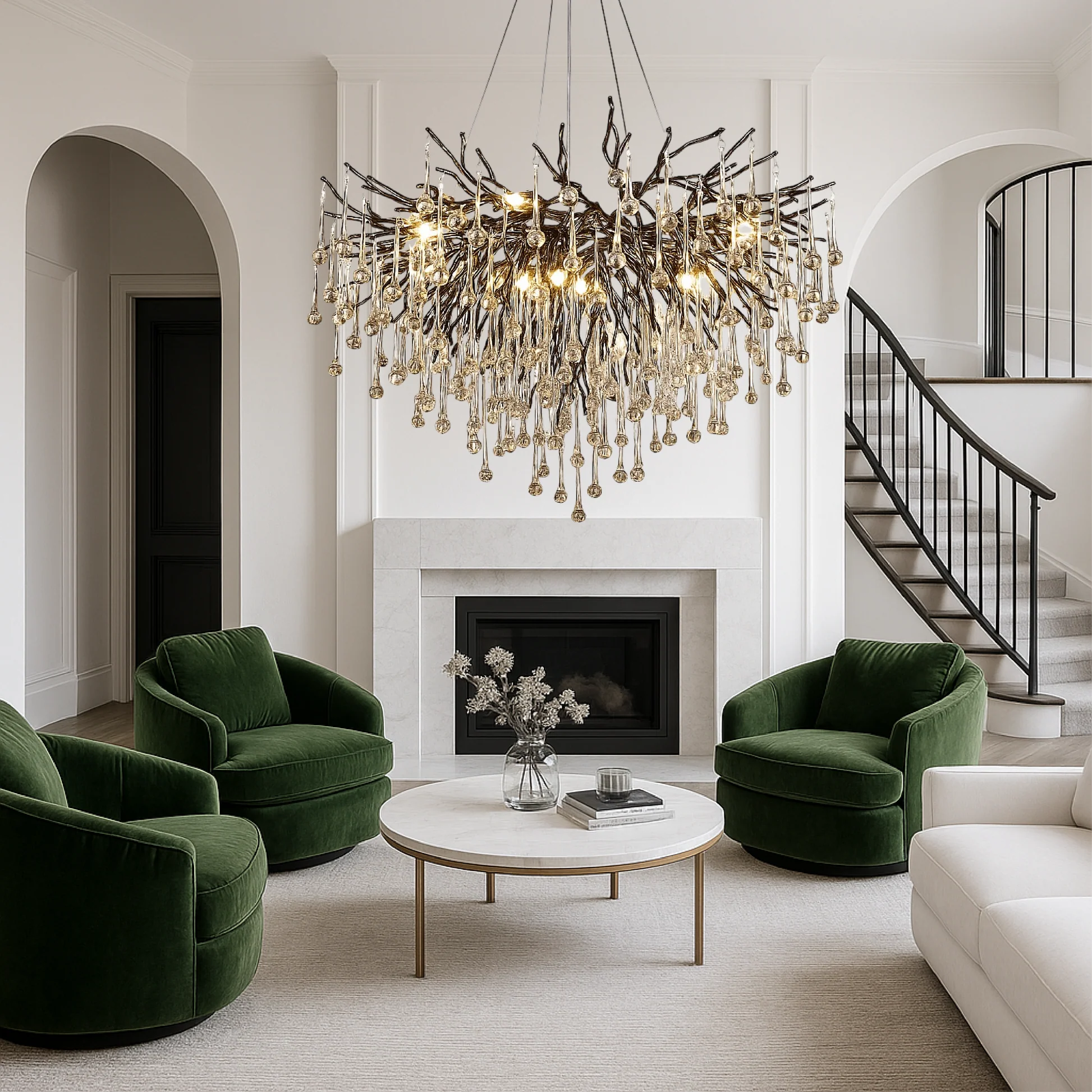 Black Chandelier Raindrop