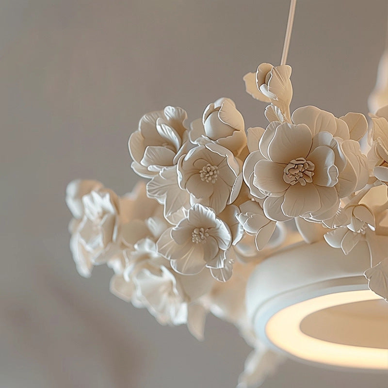 Chandelier With Ceramic Flowers