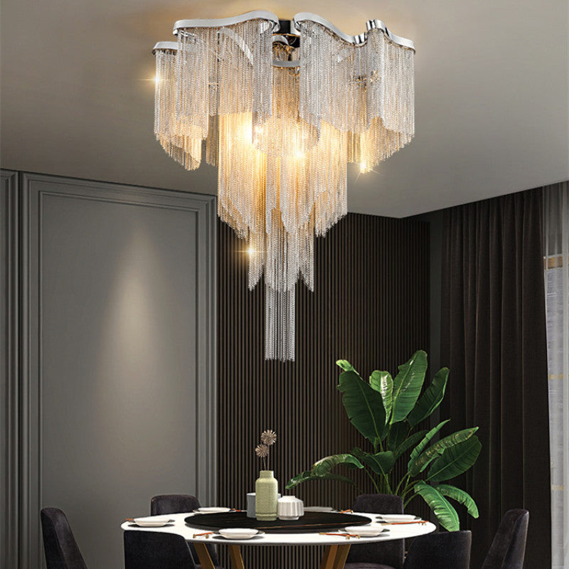 Nordic Modern Chandelier with Tassel Chain Design