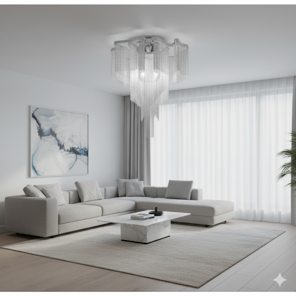 Nordic Modern Chandelier with Tassel Chain Design