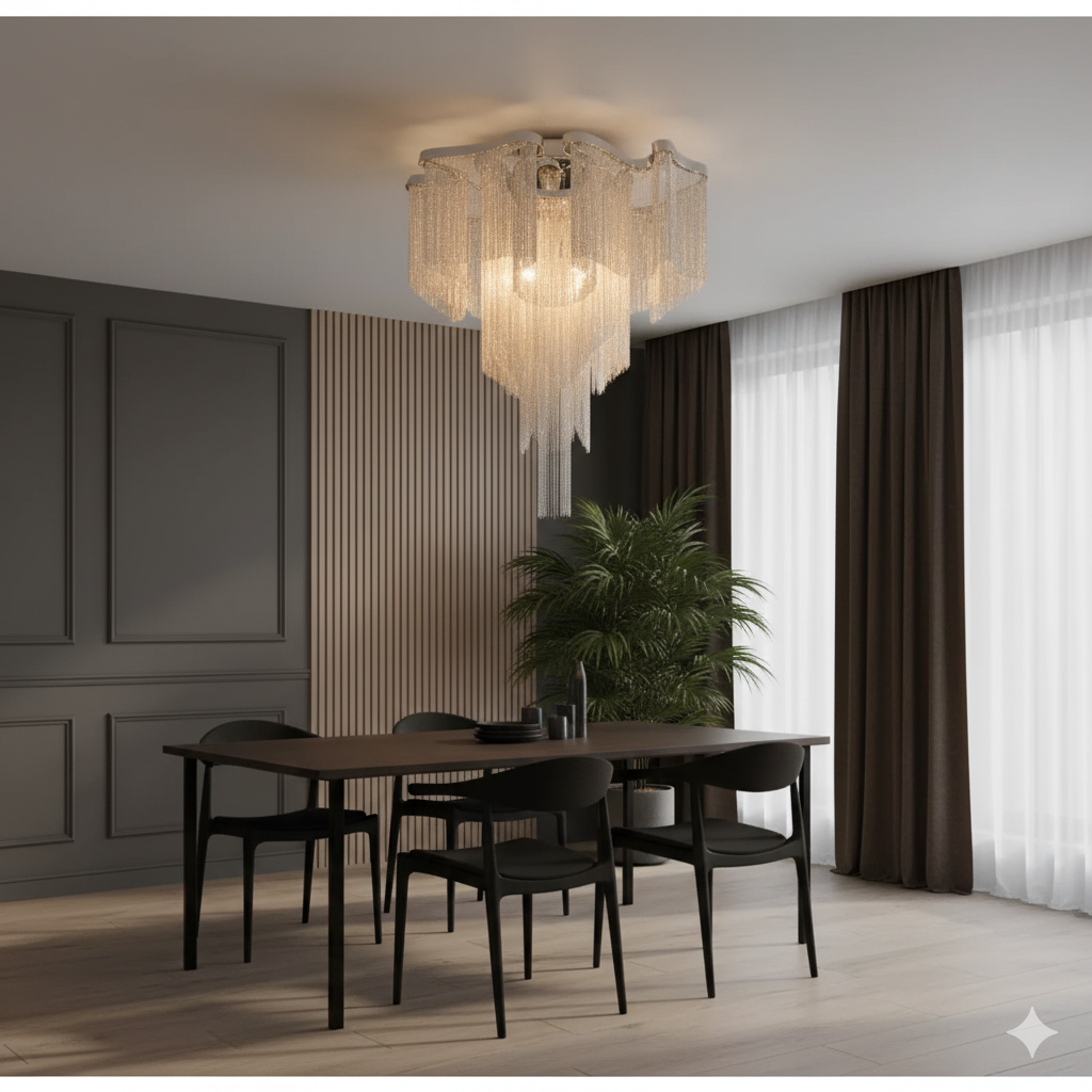 Nordic Modern Chandelier with Tassel Chain Design